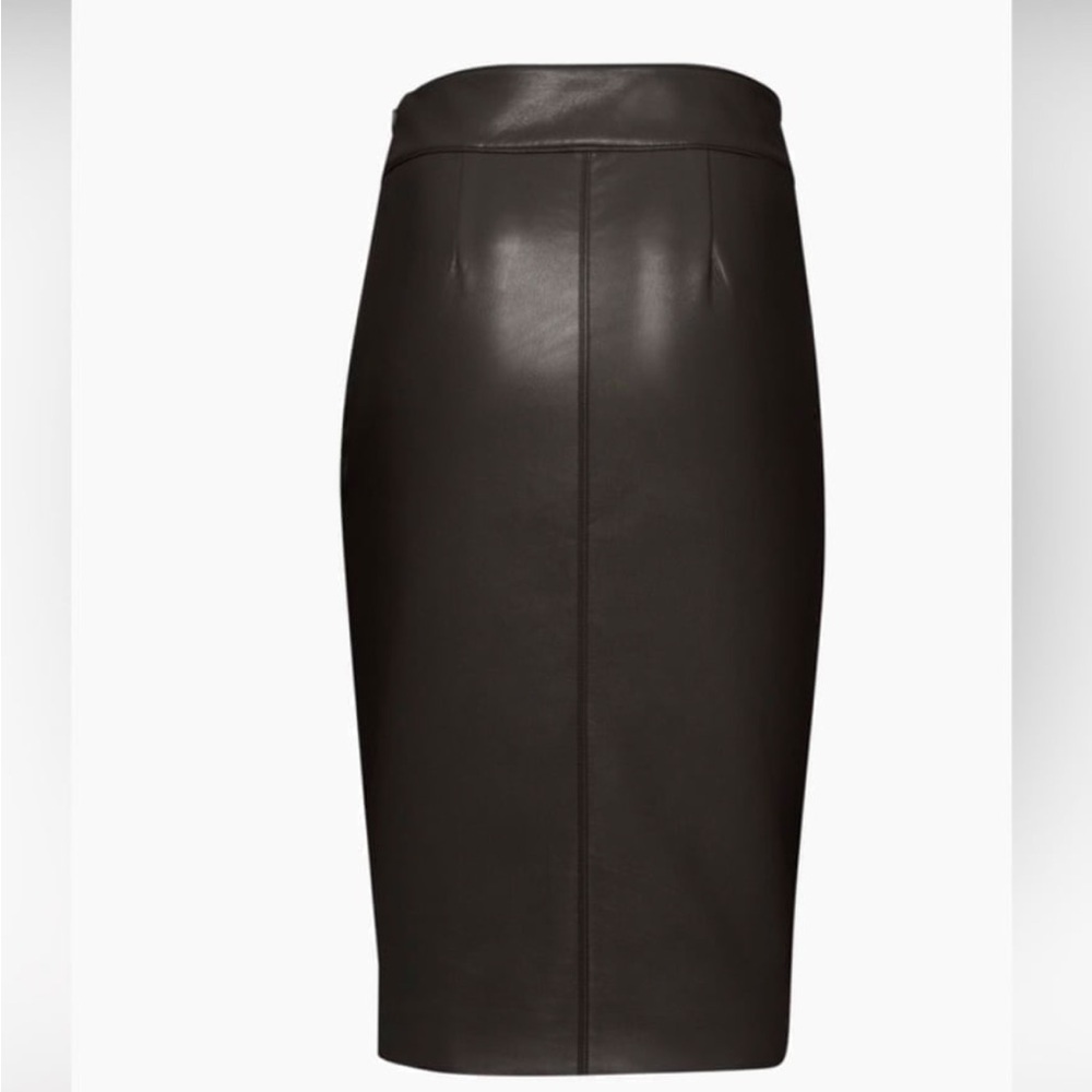 Aritzia Babaton Vegan Leather Skirt Pegu Black Size 2 (XS) Like New - Picture 10 of 12